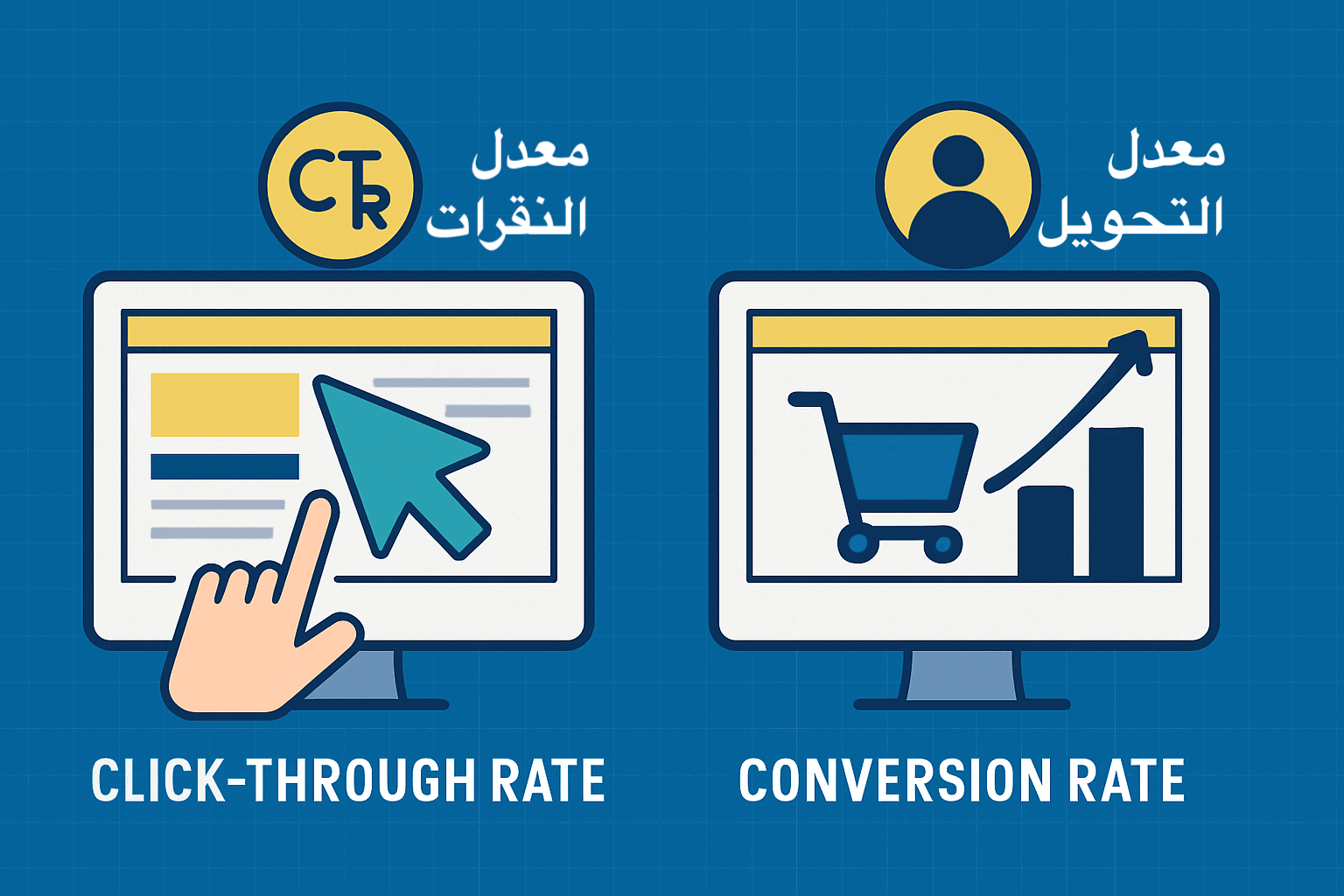 الفرق بين معدل التحويل ومعدل النقر: ما الذي يعنيه كل منهما ولماذا يجب أن تهتم به في 2025؟